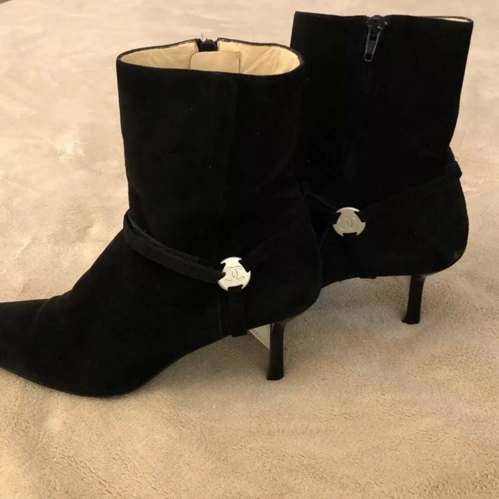 Chanel Suede Harness Ankle Boots - Picture 3 of 8